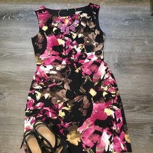 Dress Barn Floral Pattern Sheath Dress (Size 10P).